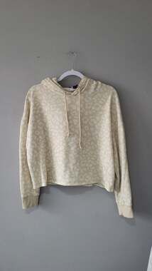 Forever 21 Leopard Print Cropped Hoodie Size M